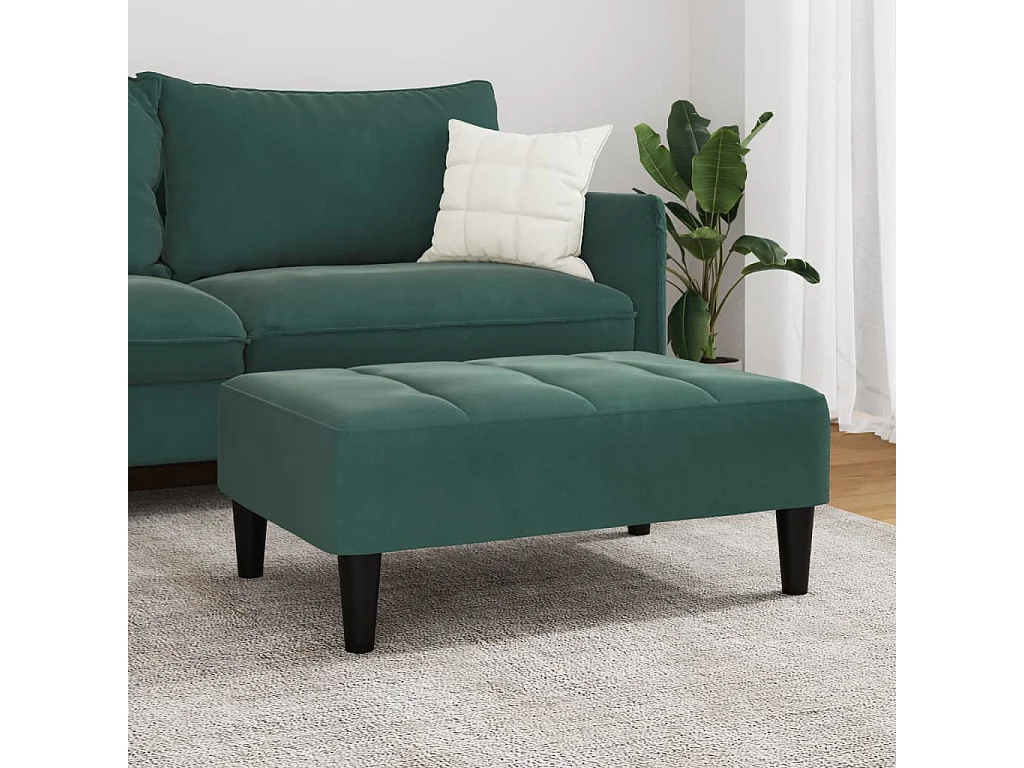 Repose-pied vert foncé 77x55x31 cm velours