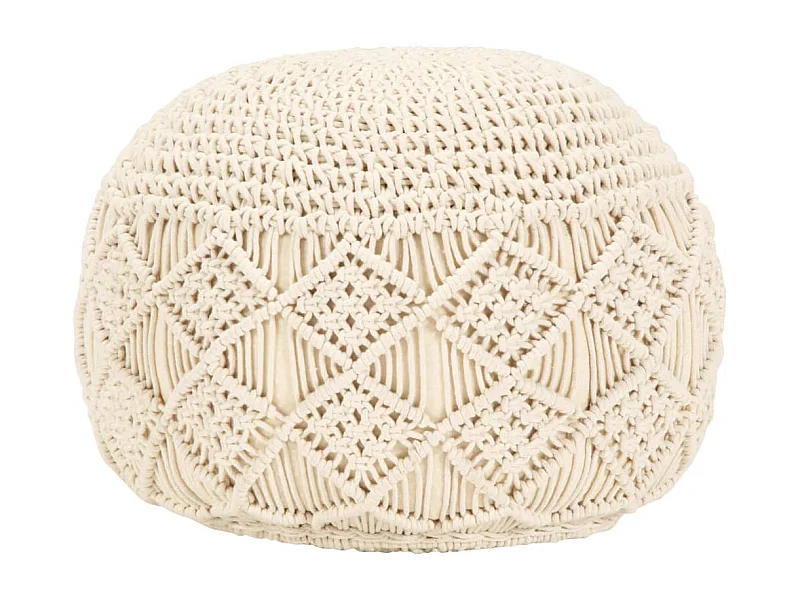 Pouf fait à la main en macramé 45 x 30 cm Coton