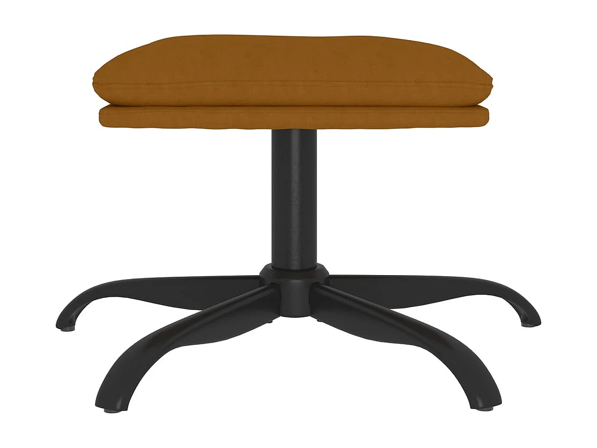 Brauner Fußhocker 60x60x36 cm Samt