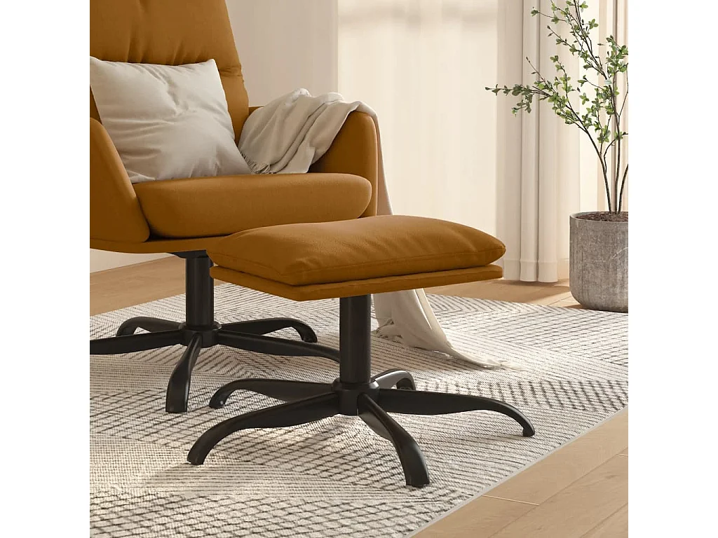 Bruine voetenbank 60x60x36 cm Fluweel