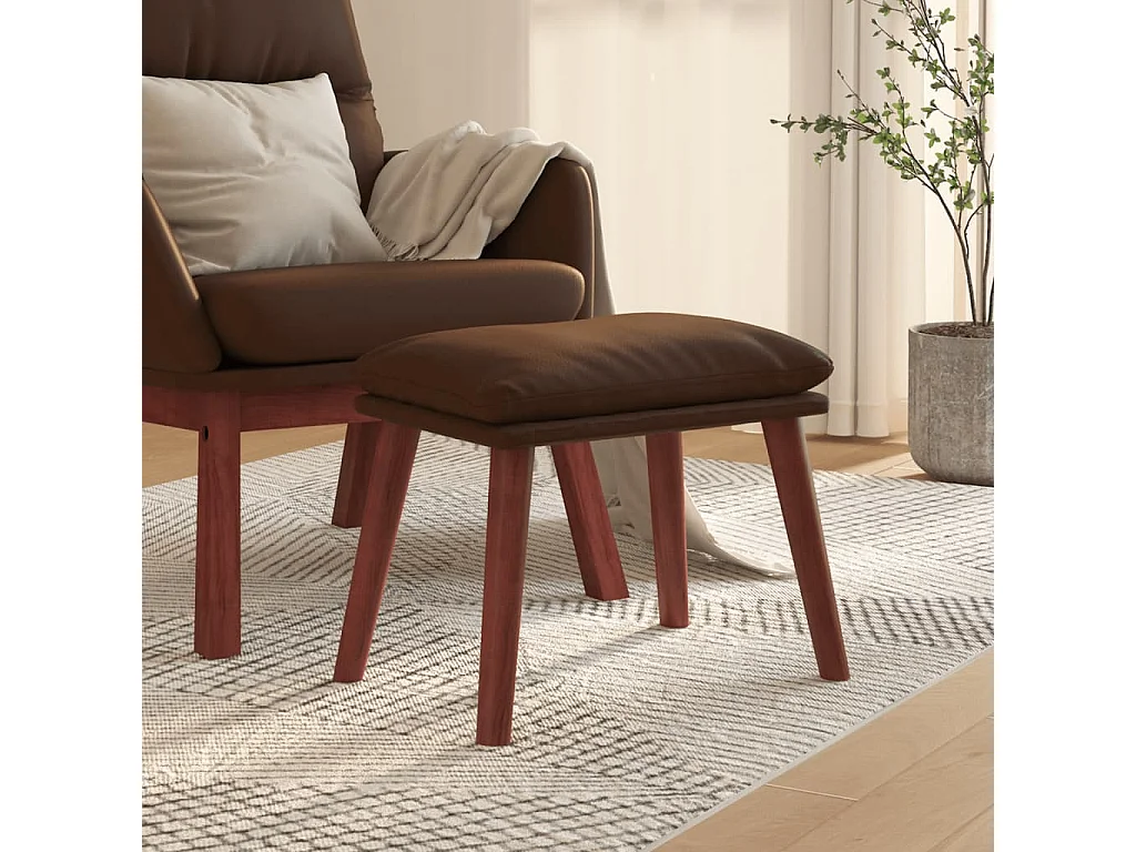 Poggiapiedi marrone 45x29,5x35 cm Ecopelle