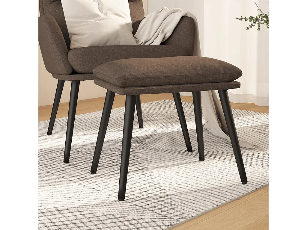 Taupefarbener Fußhocker 45x29,5x35 cm Stoff