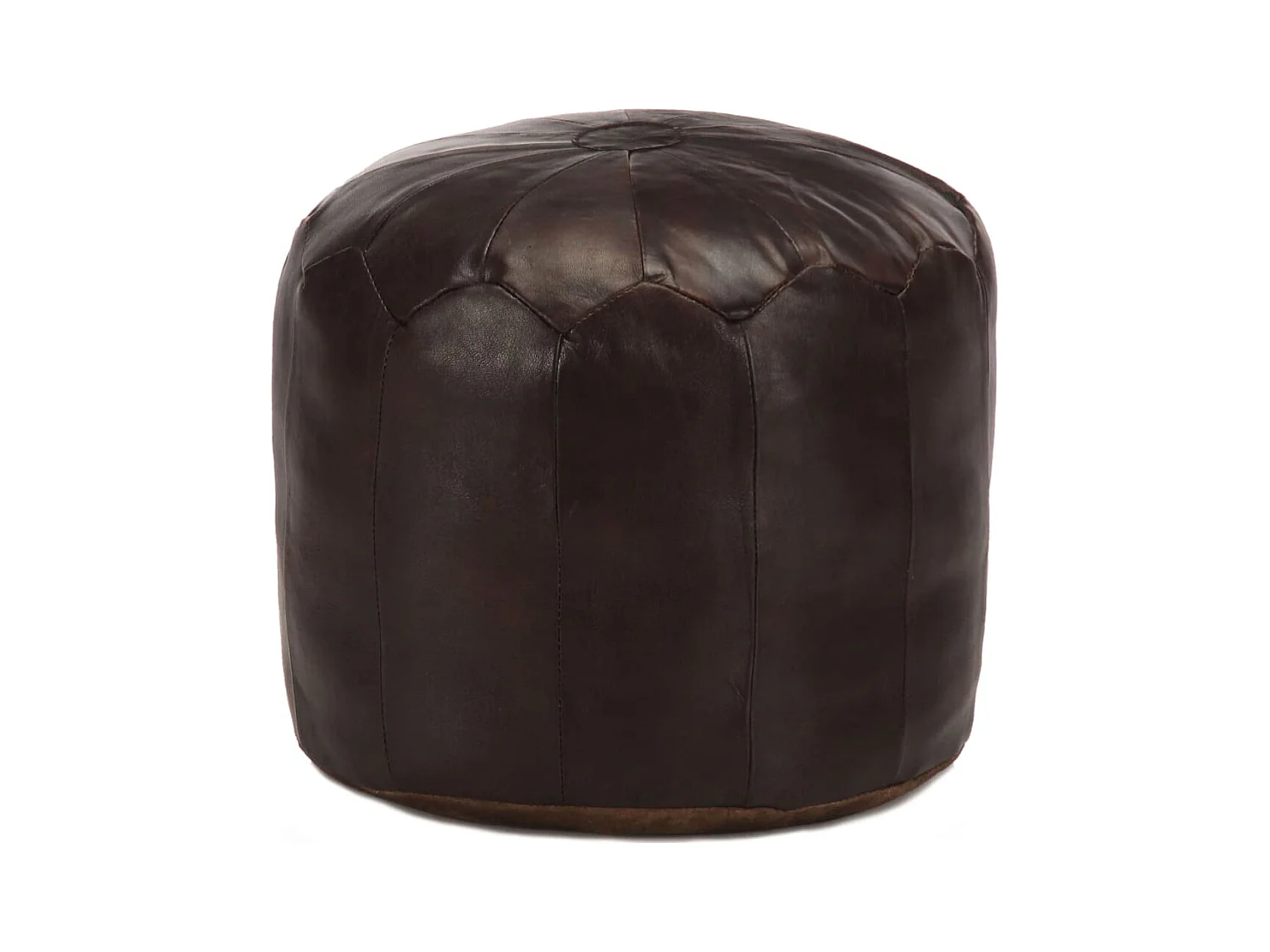 Pouf 40 x 35 cm Marron foncé Cuir véritable de chèvre