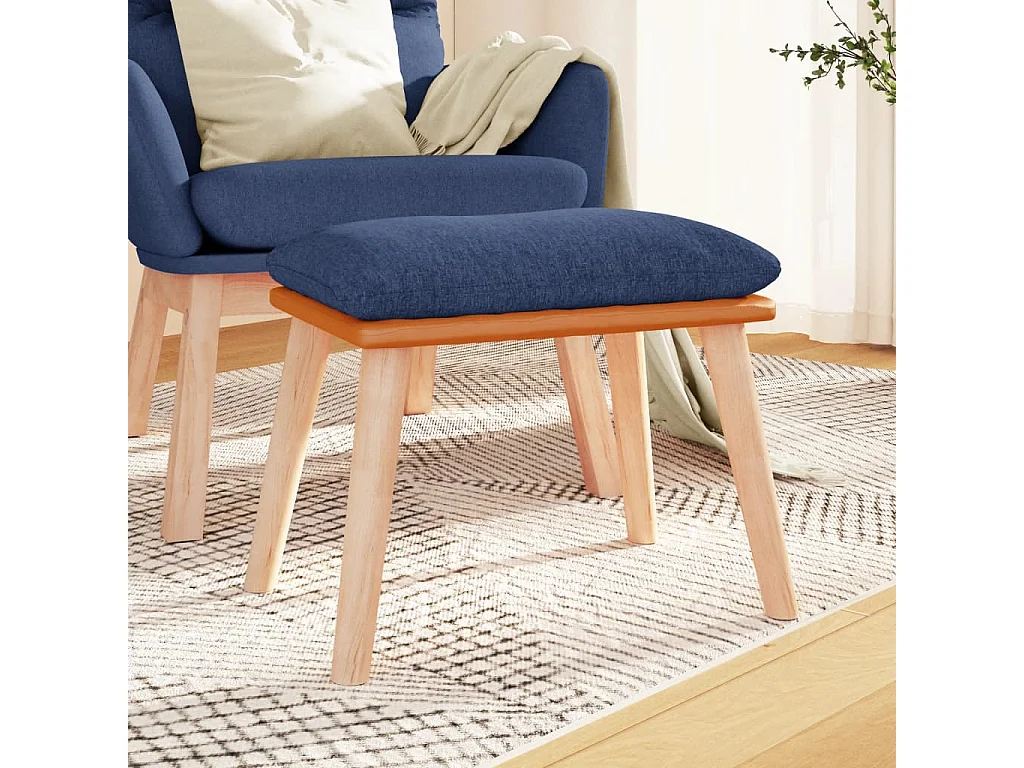 Repose-pied Bleu 45x29,5x35 cm Tissu et similicuir