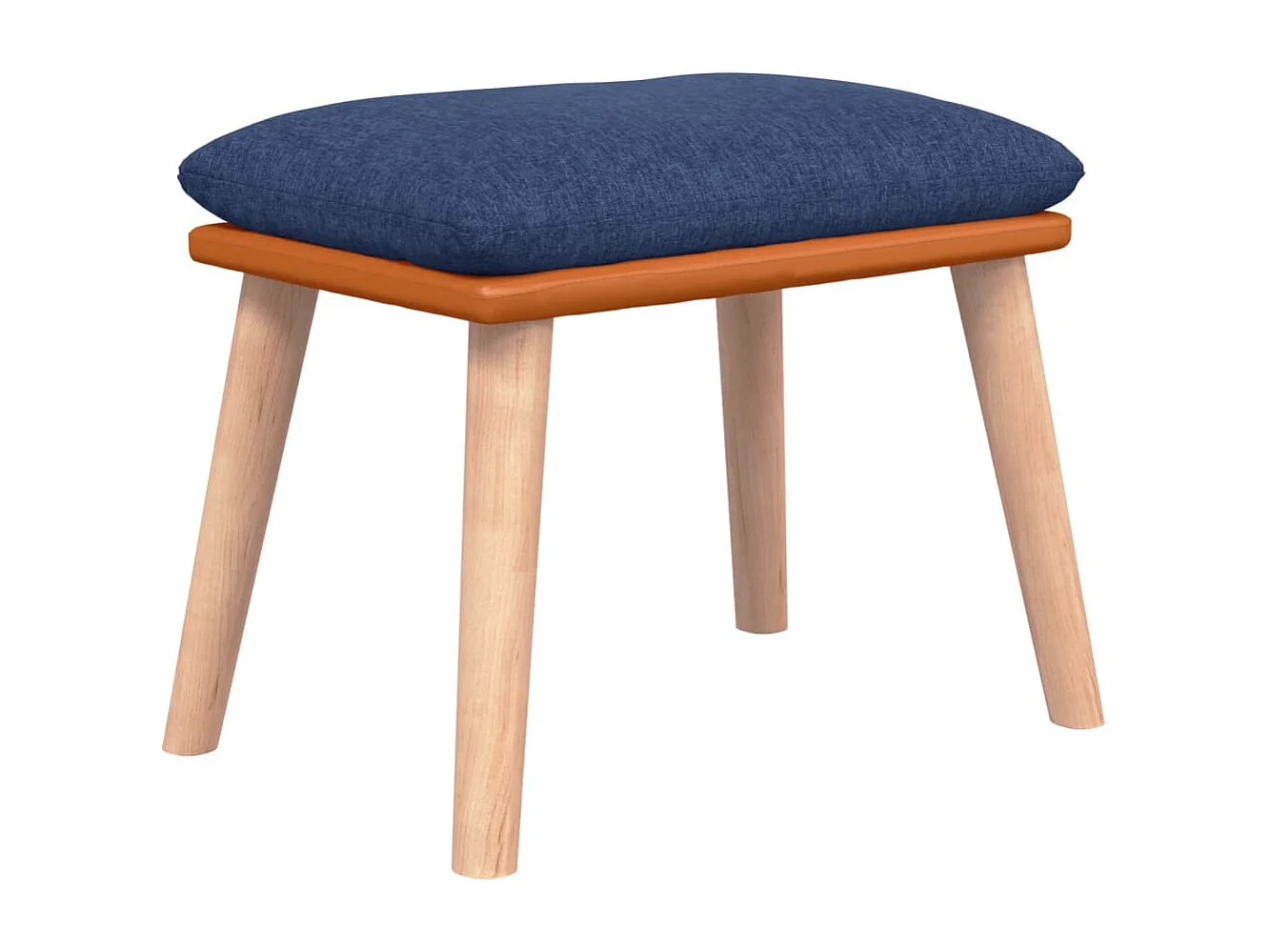 Repose-pied Bleu 45x29,5x35 cm Tissu et similicuir