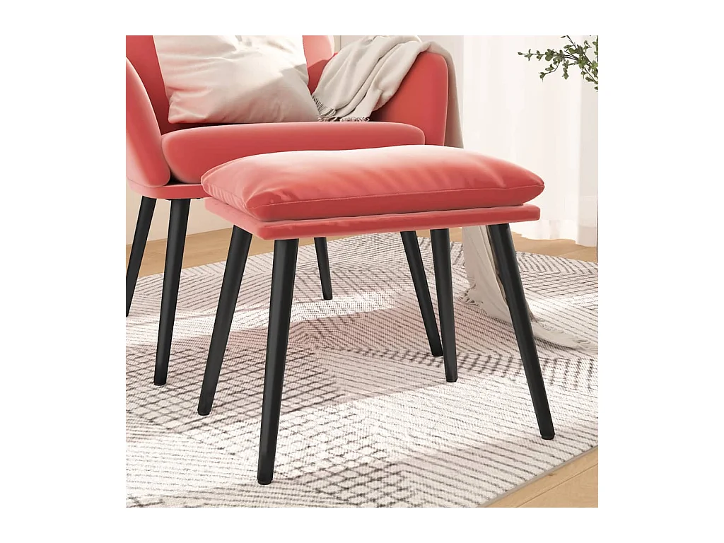 Repose-pied Rose 45x29,5x35 cm Velours