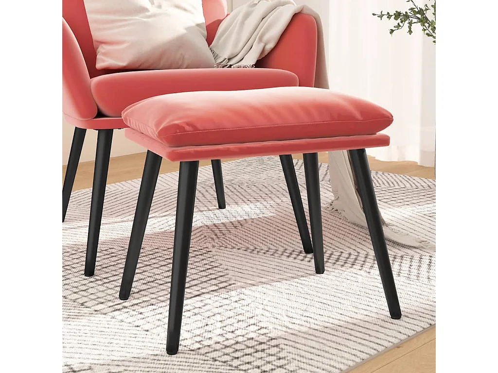 Repose-pied Rose 45x29,5x35 cm Velours