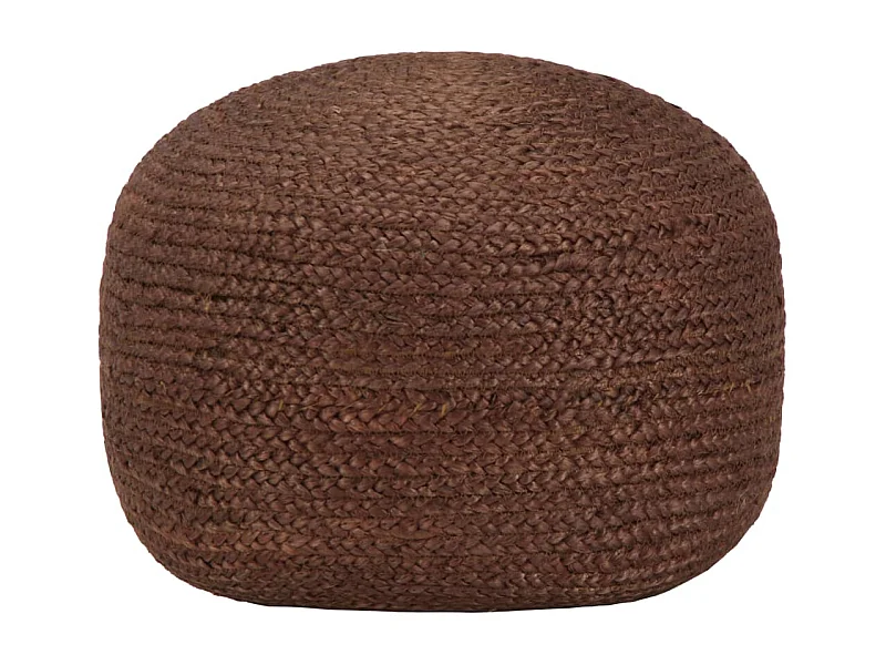 Pouf fatto a mano in iuta marrone 40 x 45 cm