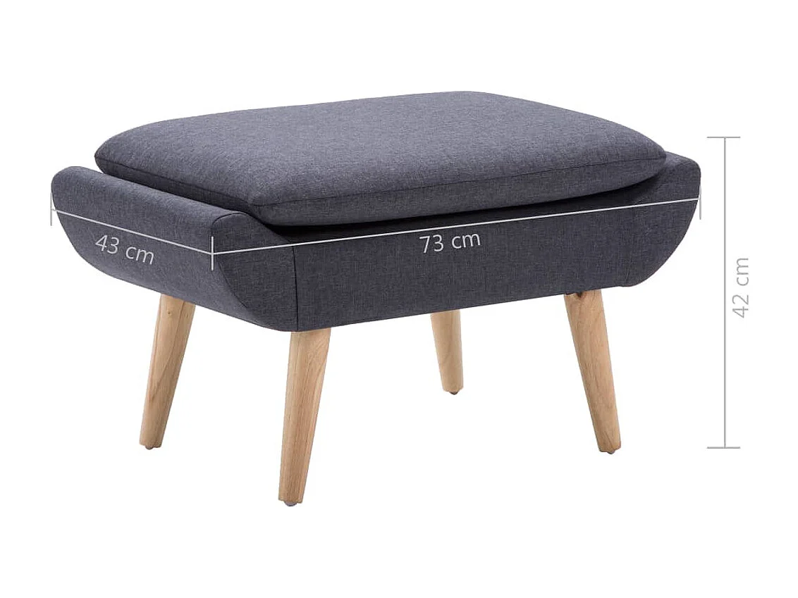 Poggiapiedi Tapestry in tessuto 73 x 43 x 42 cm Grigio scuro