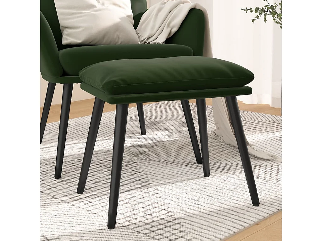 Fußhocker Dunkelgrün 45x29,5x35 cm Samt