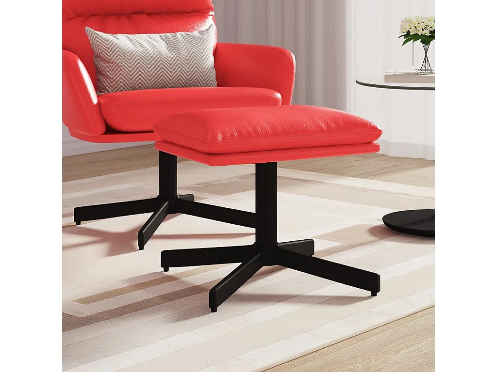 Repose-pied Rouge 60x60x36 cm Similicuir