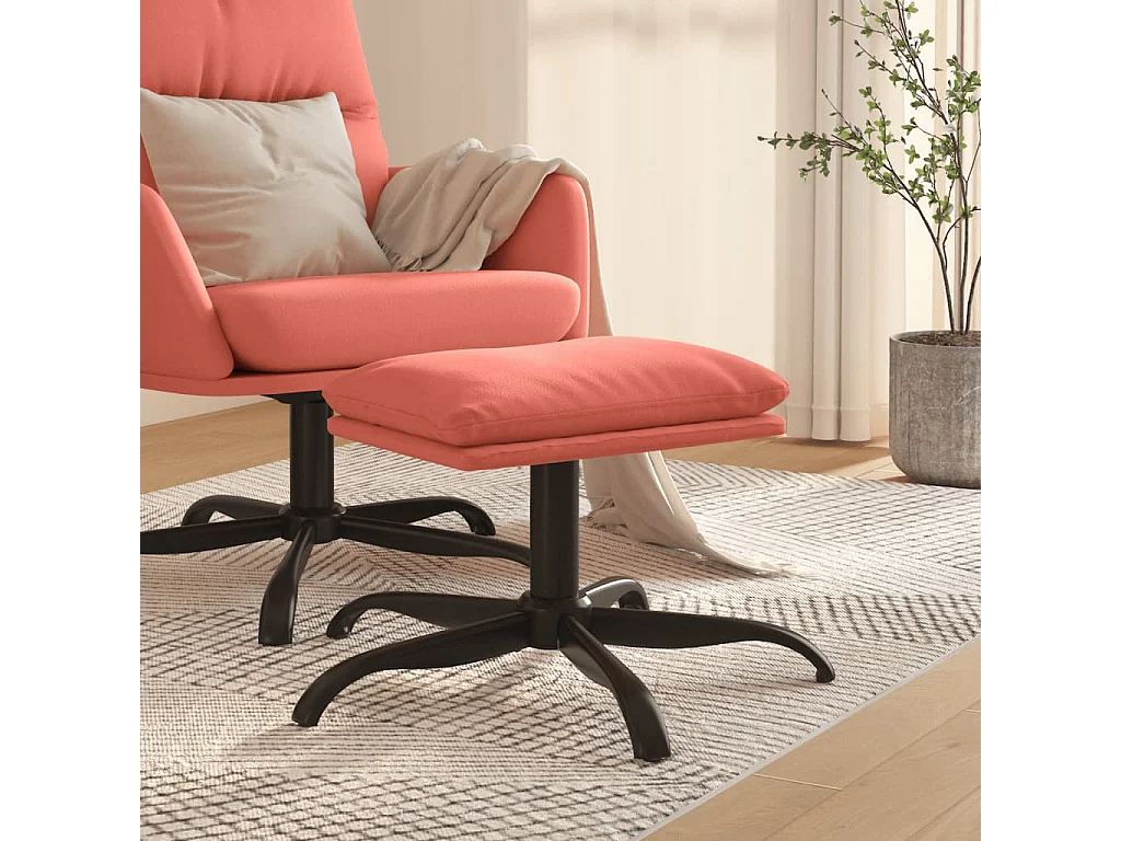 Rosa Fußhocker 60x60x36 cm Samt