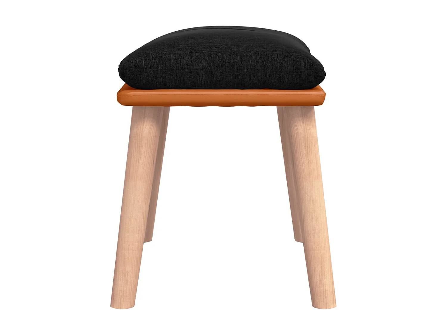 Reposapiés Negro 45x29,5x35 cm Tela y piel sintética