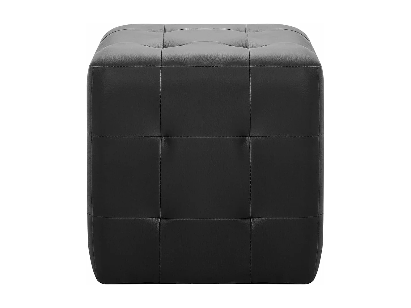 Pouf 2 pz Nero 30 x 30 x 30 cm Ecopelle