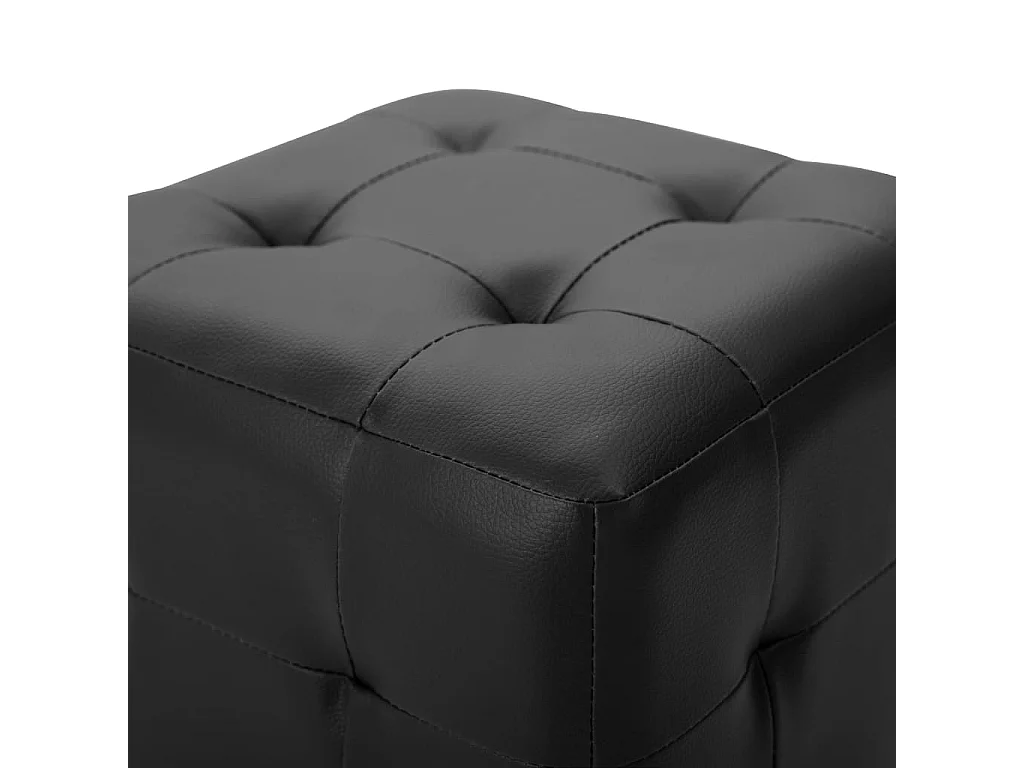 Pouf 2 pz Nero 30 x 30 x 30 cm Ecopelle
