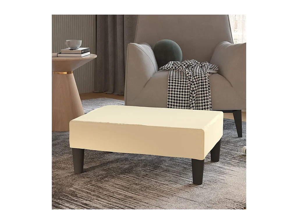 Repose-pied Crème 78x56x32 cm Similicuir