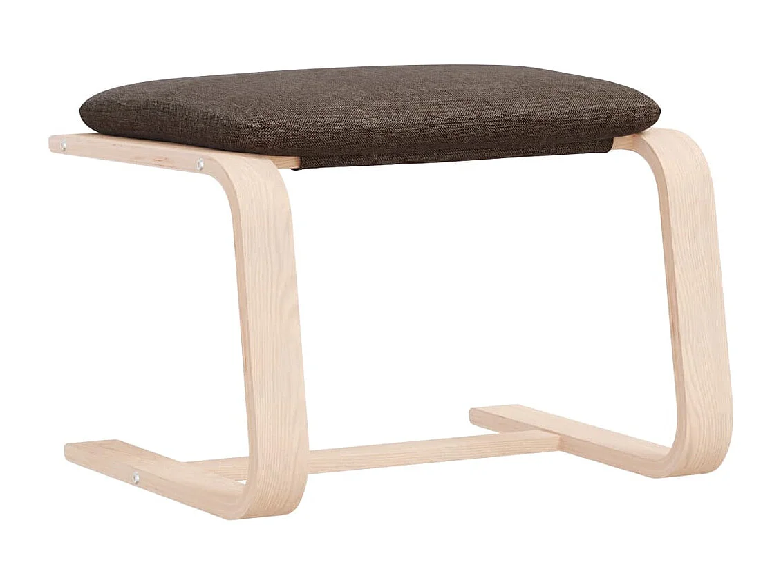 Poggiapiedi Tessuto Marrone Scuro 51x41x40 cm