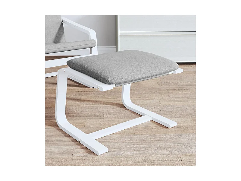 Poggiapiedi Tessuto grigio chiaro 51x41x40 cm