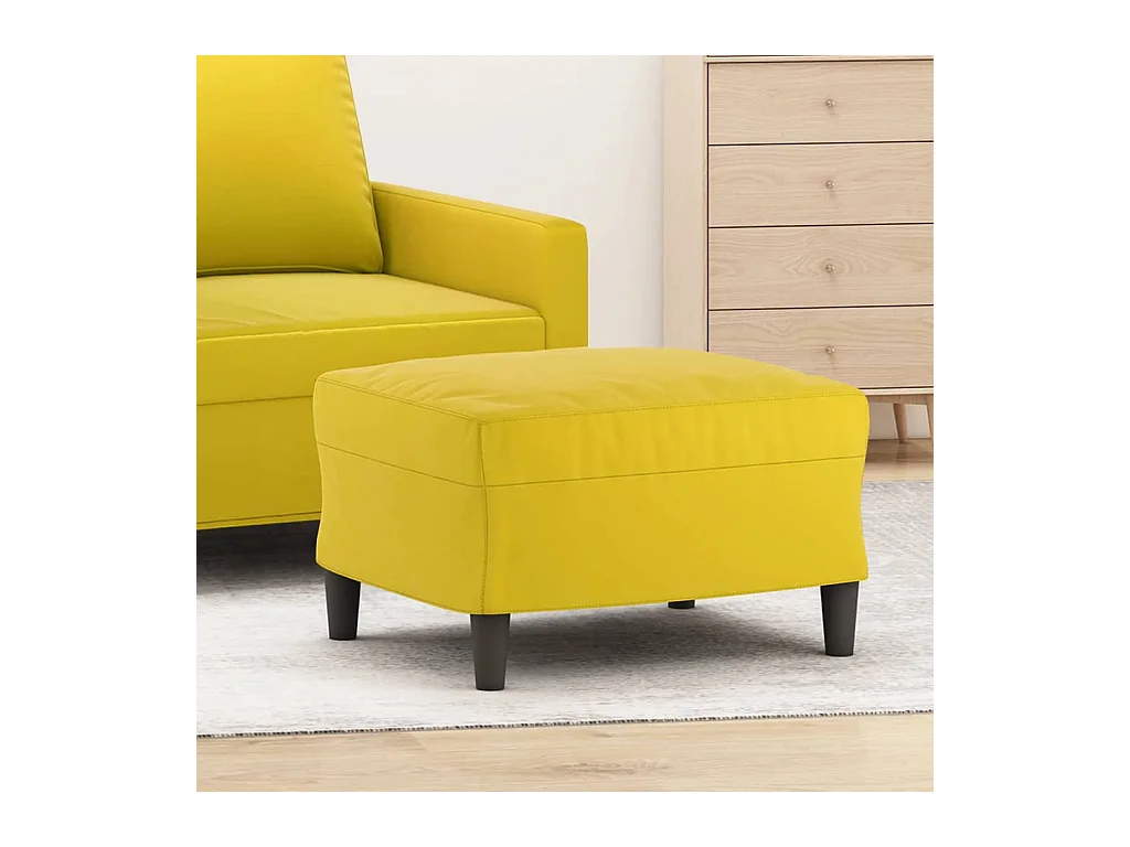 Repose-pied Jaune 60x50x41 cm Velours
