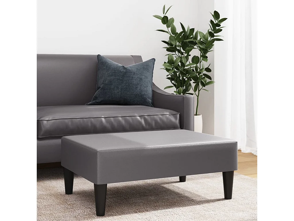 Repose-pied gris 77x55x31 cm similicuir