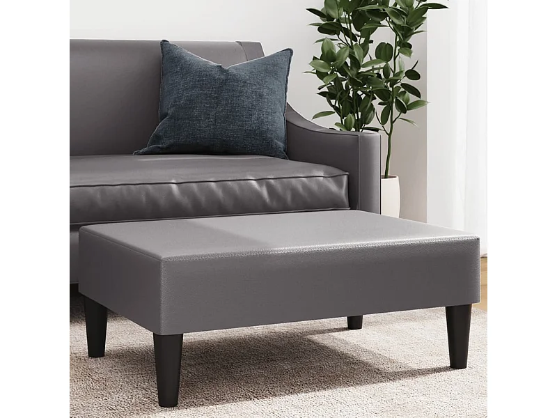 Repose-pied gris 77x55x31 cm similicuir