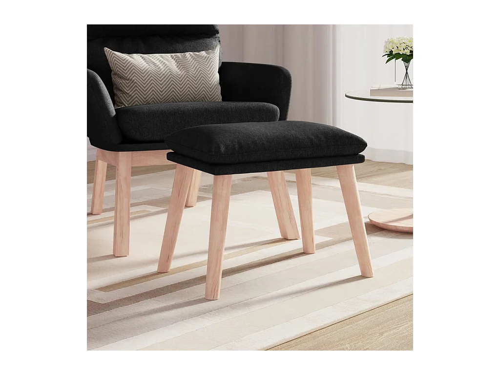 Repose-pied Noir 45x29,5x35 cm Tissu