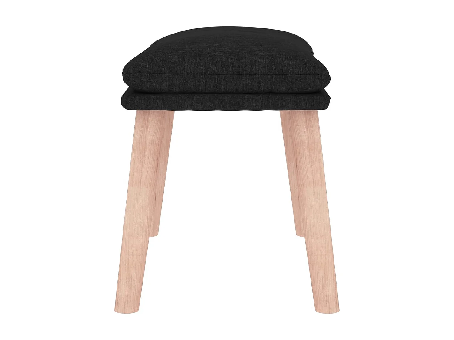 Repose-pied Noir 45x29,5x35 cm Tissu