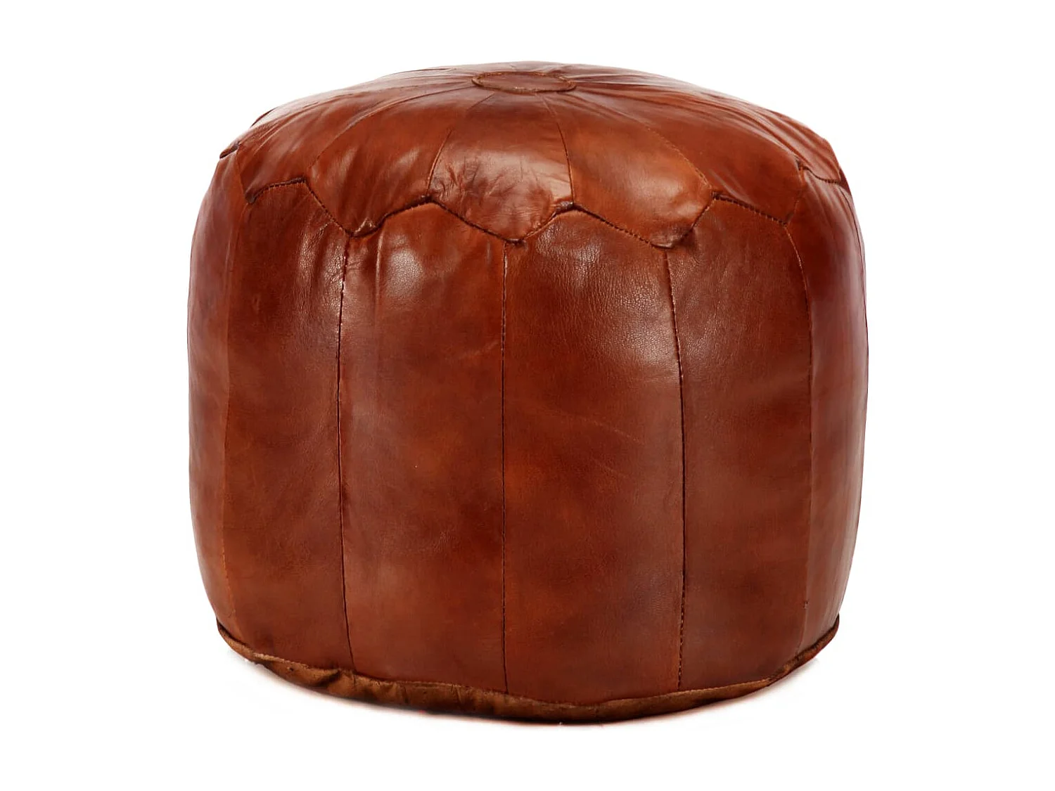 Pouf 40 x 35 cm Rotbraun Echtes Ziegenleder