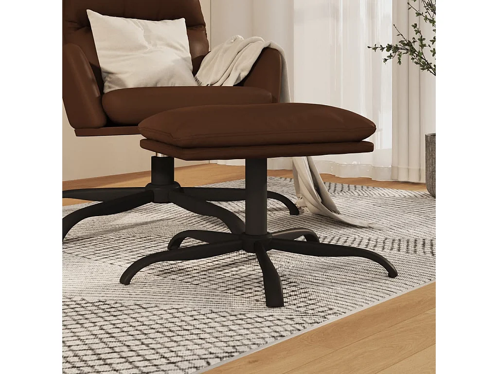 Poggiapiedi marrone 45x29,5x36 cm Ecopelle lucida