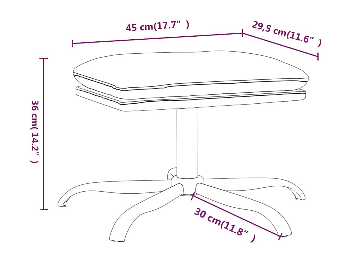 Poggiapiedi marrone 45x29,5x36 cm Ecopelle lucida