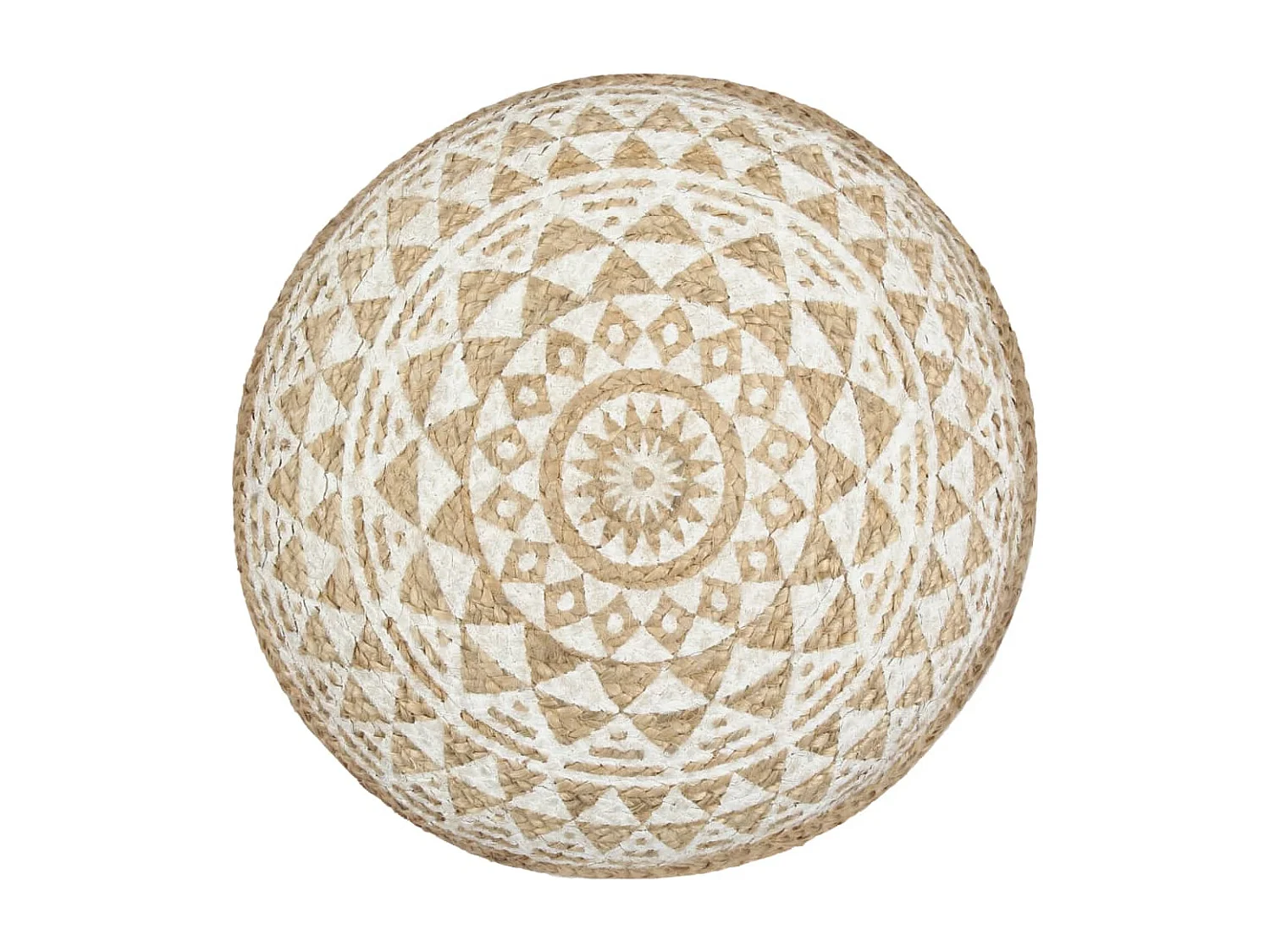Pouf fait à la main Blanc 45x30 cm Jute
