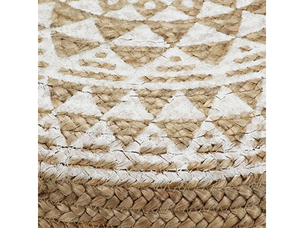 Pouf Fatto a Mano in Juta Bianca 45x30 cm