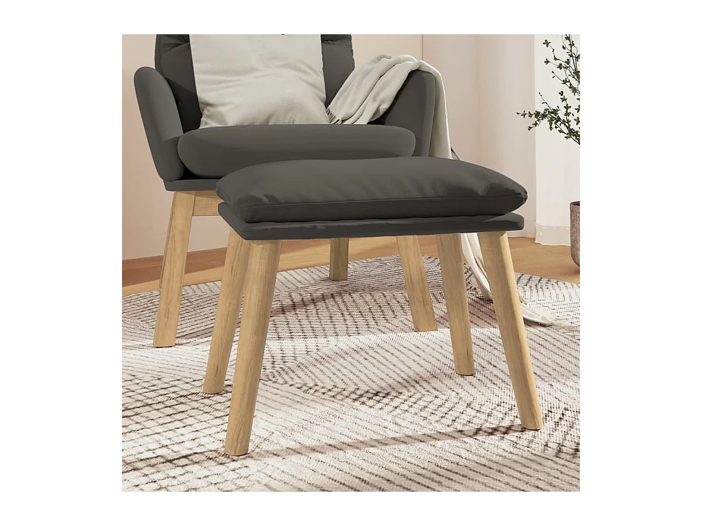 Repose-pied Gris foncé 45x29,5x35 cm Velours