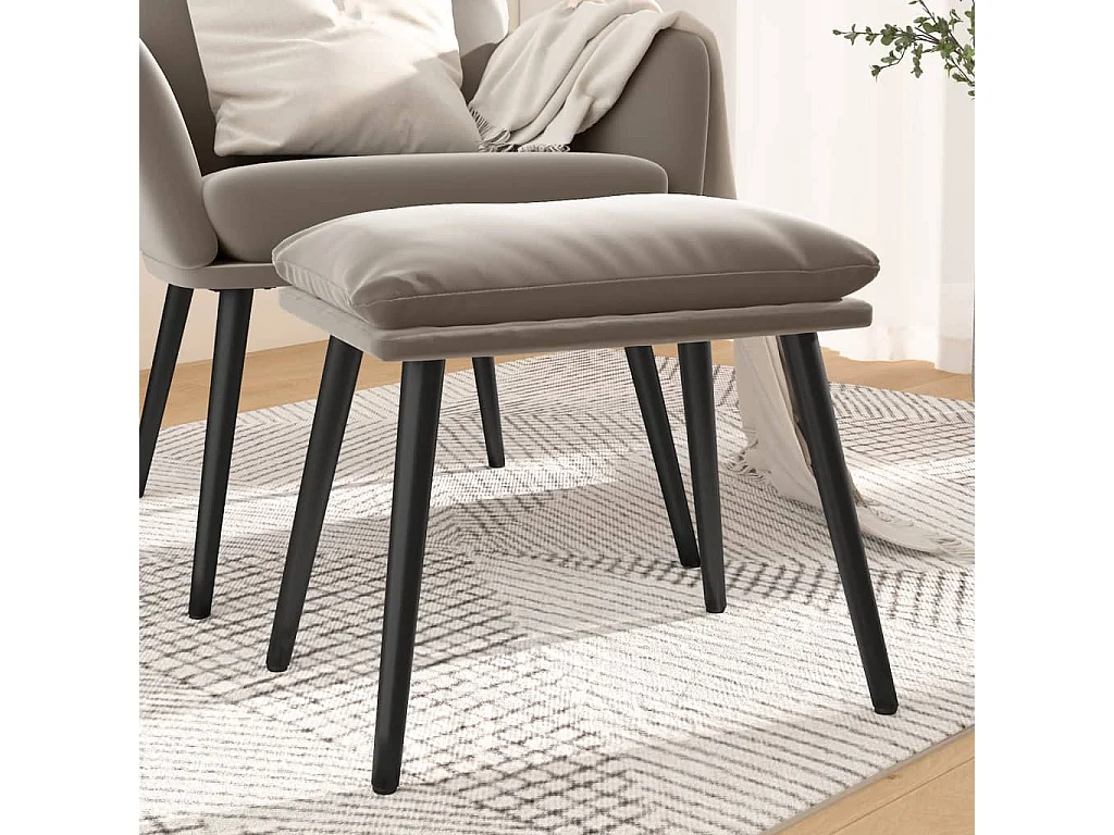 Fußhocker Hellgrau 45x29,5x35 cm Samt