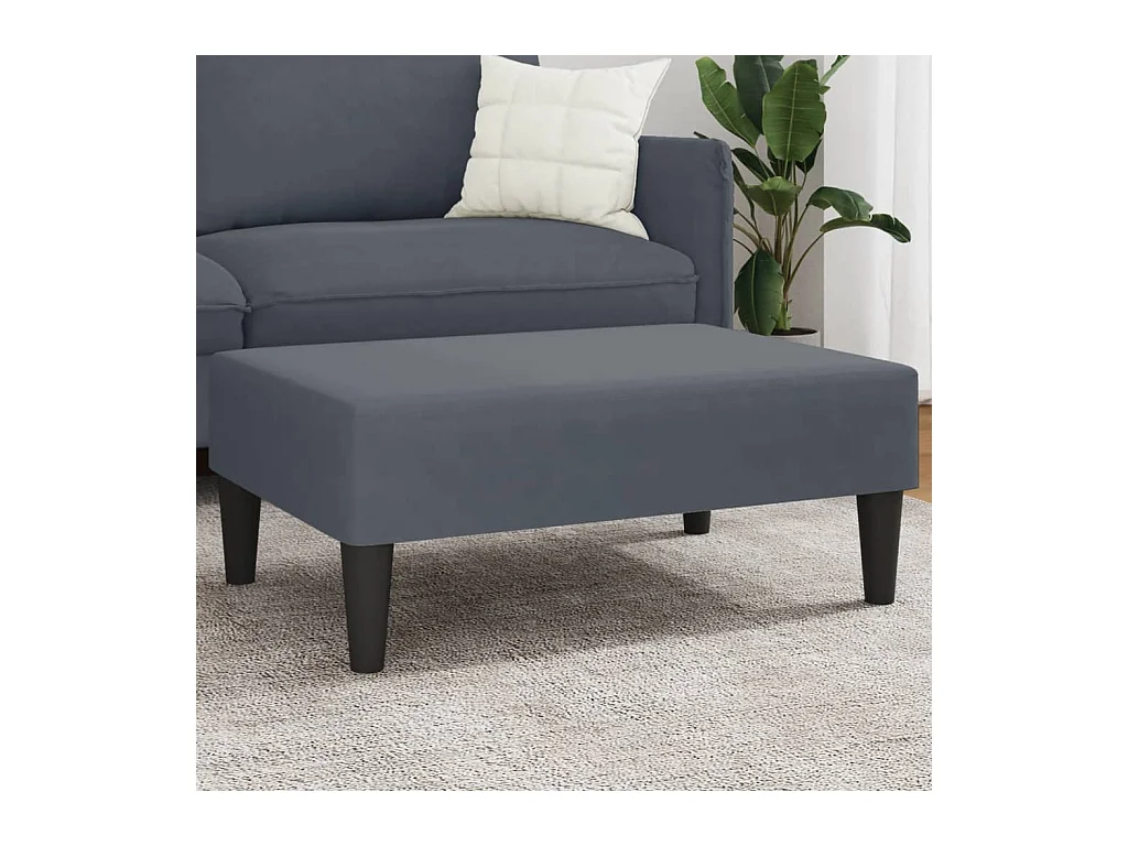 Poggiapiedi grigio scuro 77x55x31 cm velluto
