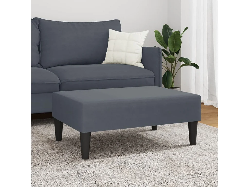 Dunkelgrauer Fußhocker 77x55x31 cm Samt