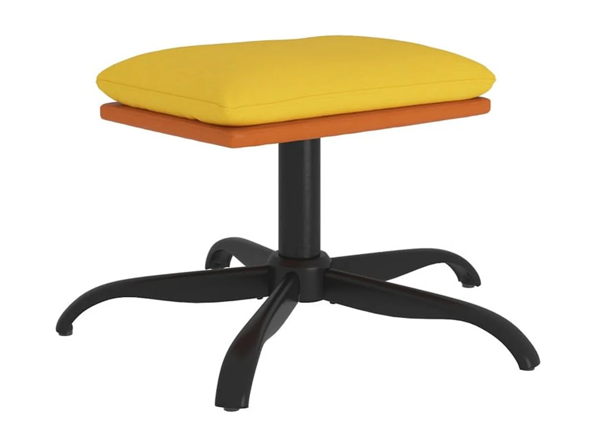 Repose-pied Jaune moutarde 60x60x36 cm Tissu et similicuir