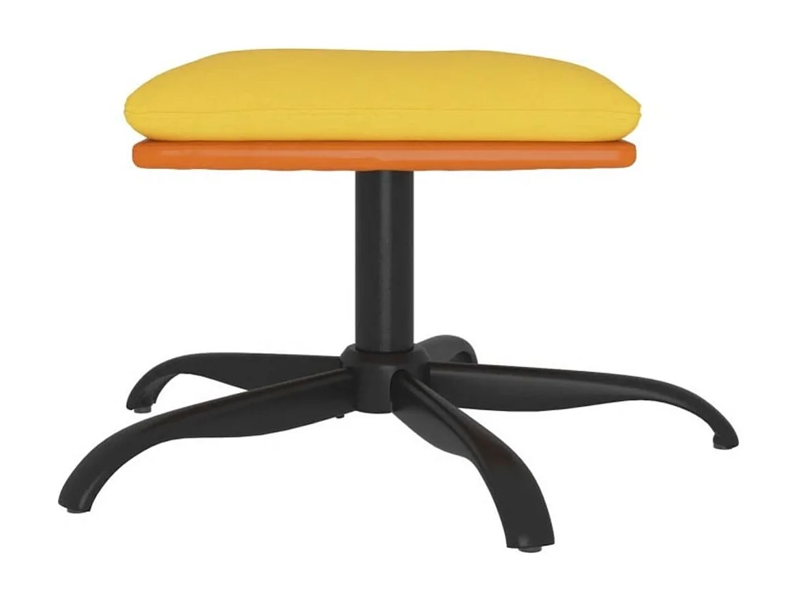 Repose-pied Jaune moutarde 60x60x36 cm Tissu et similicuir