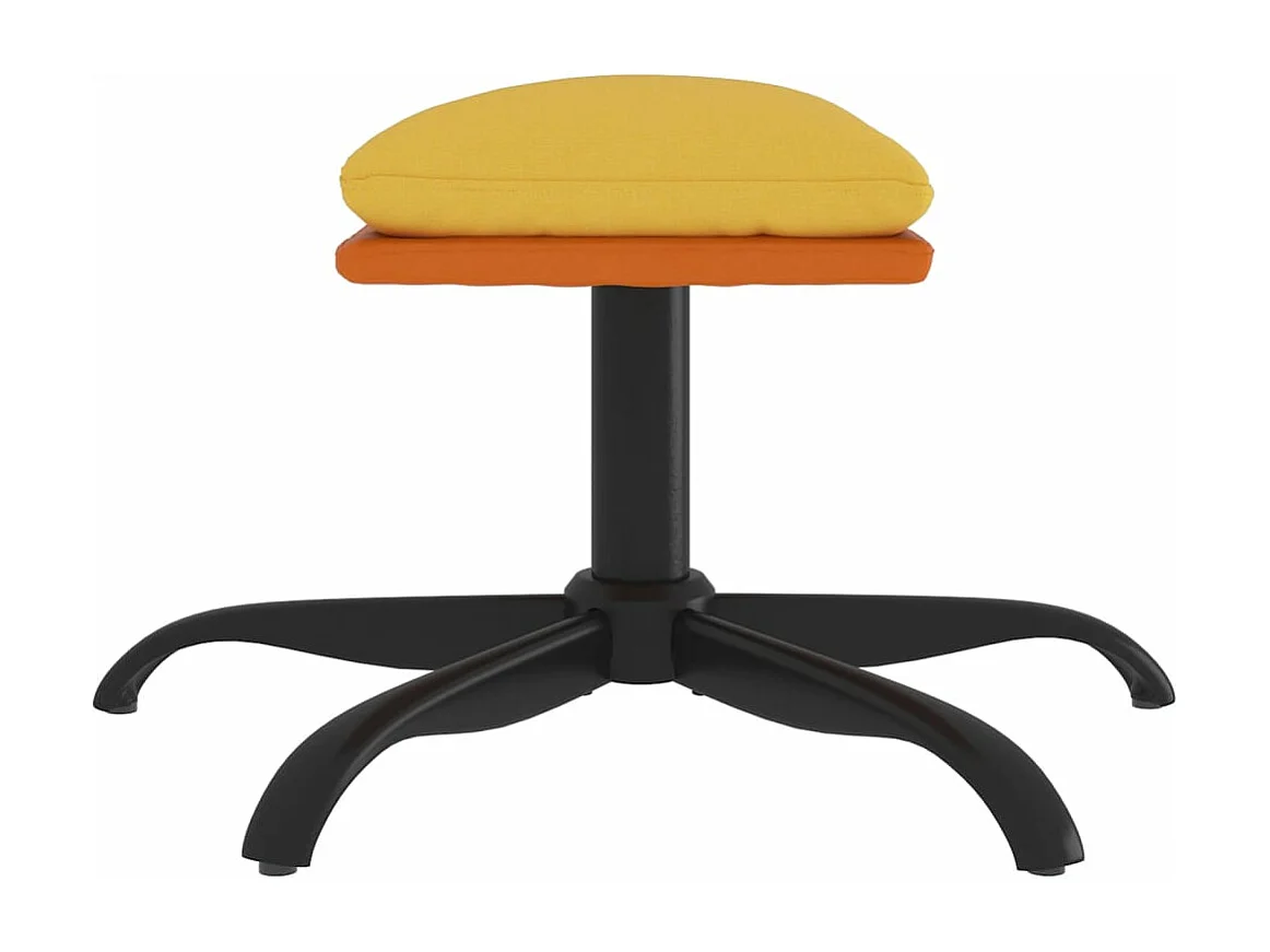 Repose-pied Jaune moutarde 60x60x36 cm Tissu et similicuir