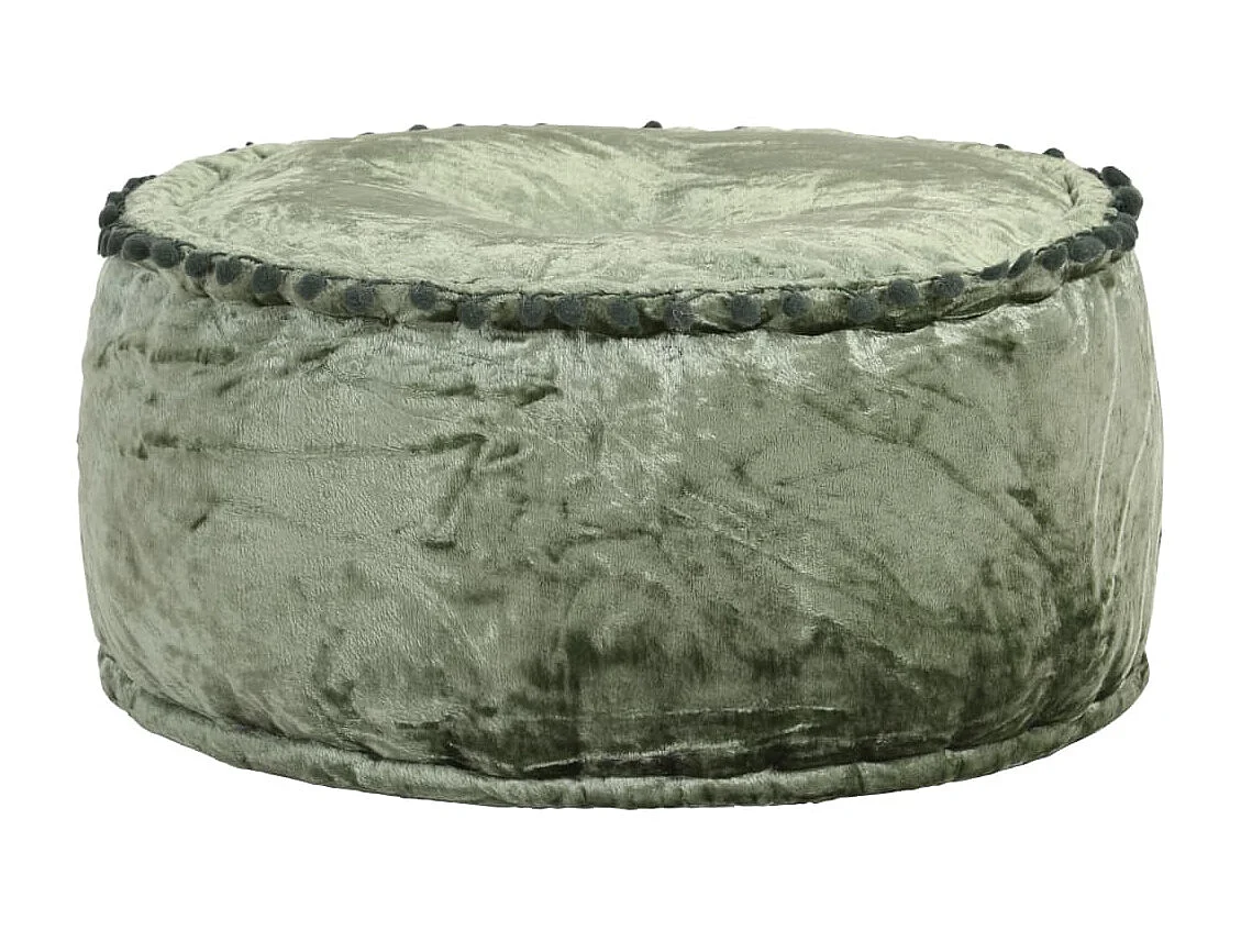 Pouf Rotondo in Velluto 40x20 cm Verde