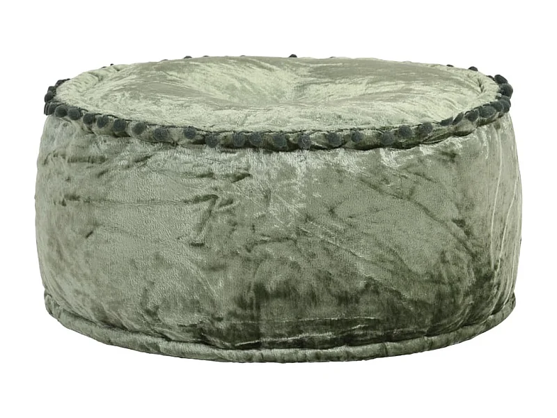 Pouf Rotondo in Velluto 40x20 cm Verde