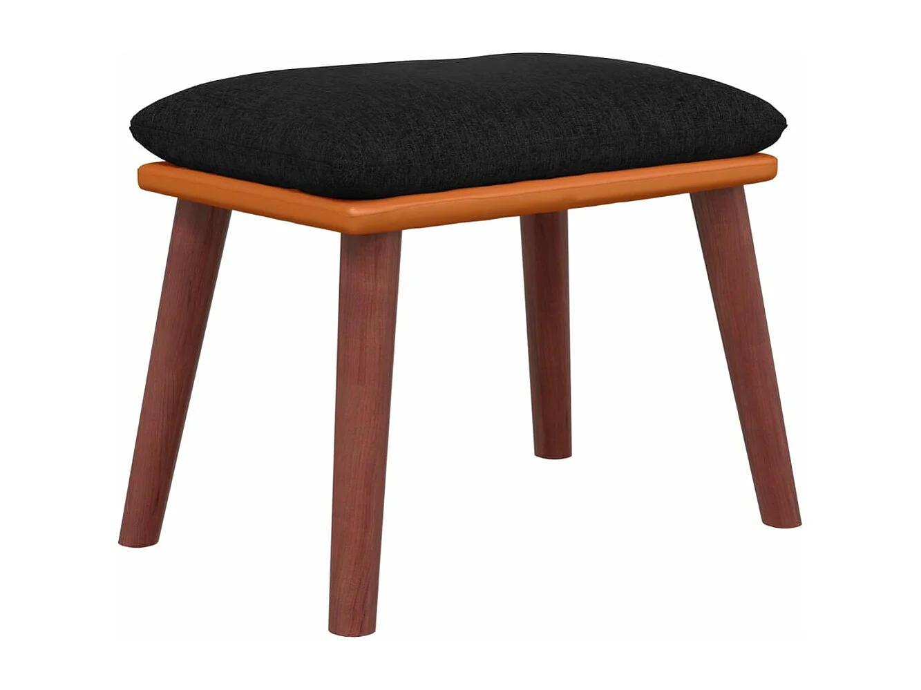 Reposapiés Negro 45x29,5x35 cm Tela y piel sintética