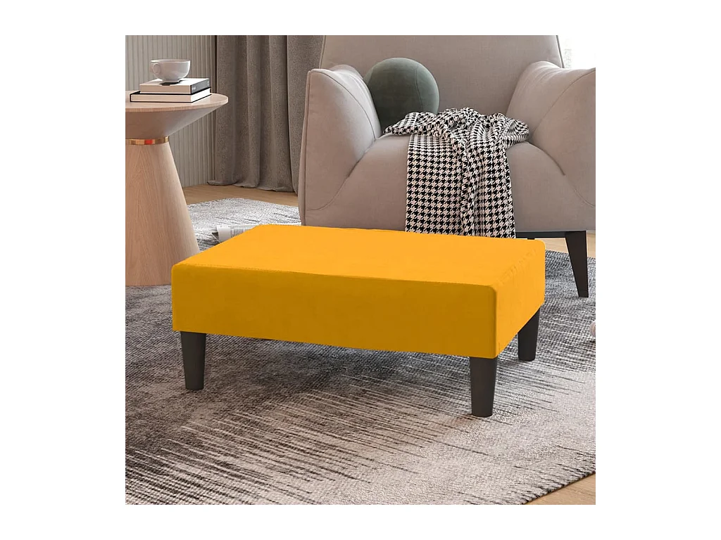 Repose-pied Jaune 78x56x32 cm Velours