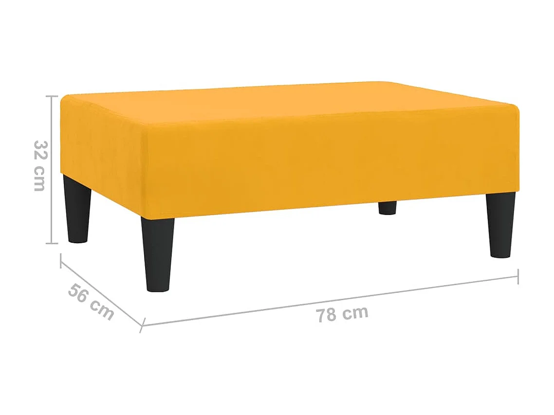Repousa-pés amarelo 78x56x32 cm Veludo