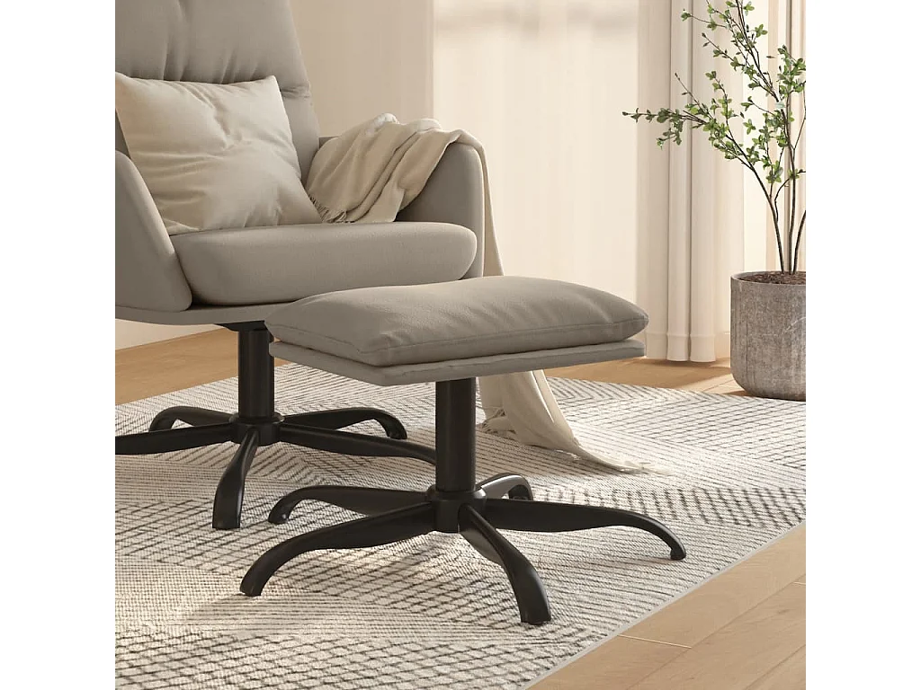 Repose-pied Gris clair 60x60x36 cm Velours