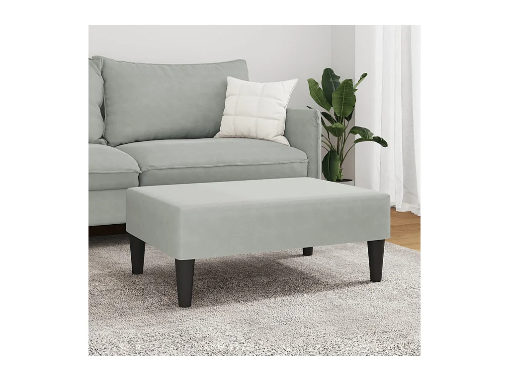 Repousa-pés cinza claro 77x55x31 cm veludo