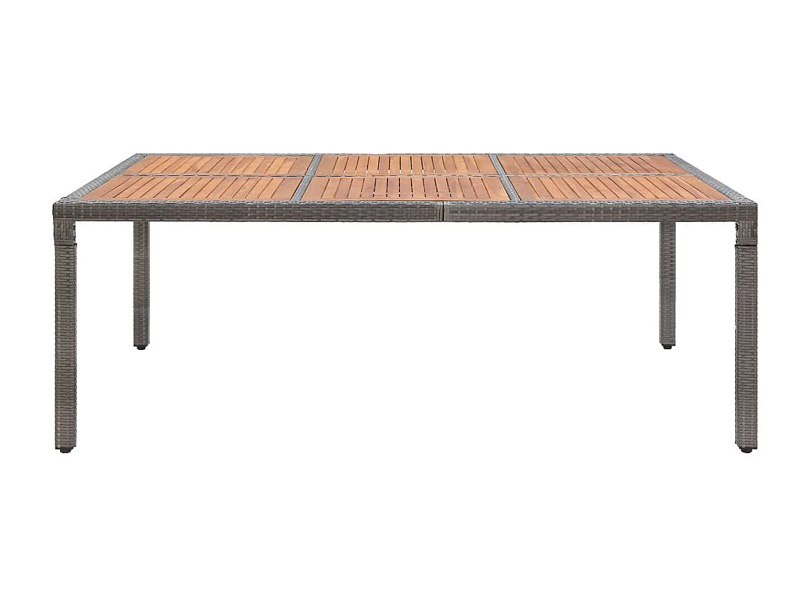 Table de jardin Gris 200x150x74 cm Résine tressée et acacia