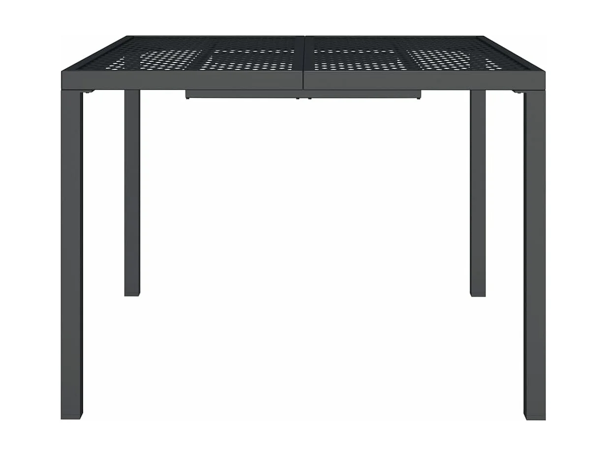Table de jardin anthracite 100x100x72 cm acier