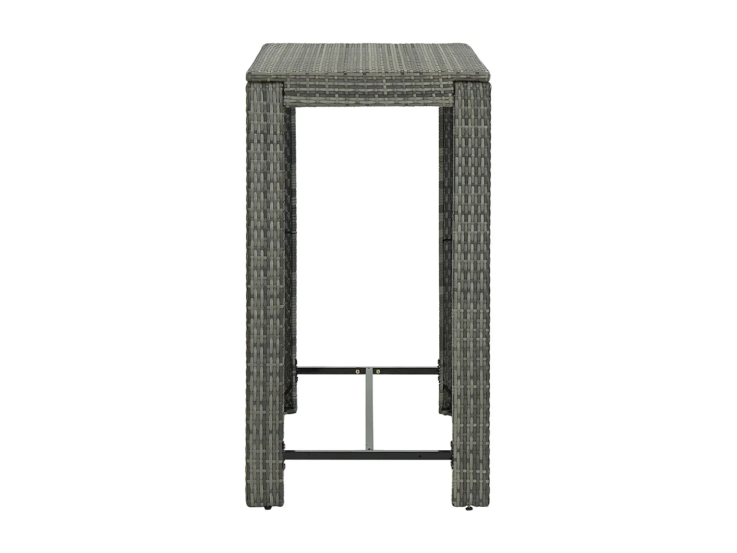 Tavolo da Bar da Giardino Grigio 100x60,5x110,5 cm Polyrattan