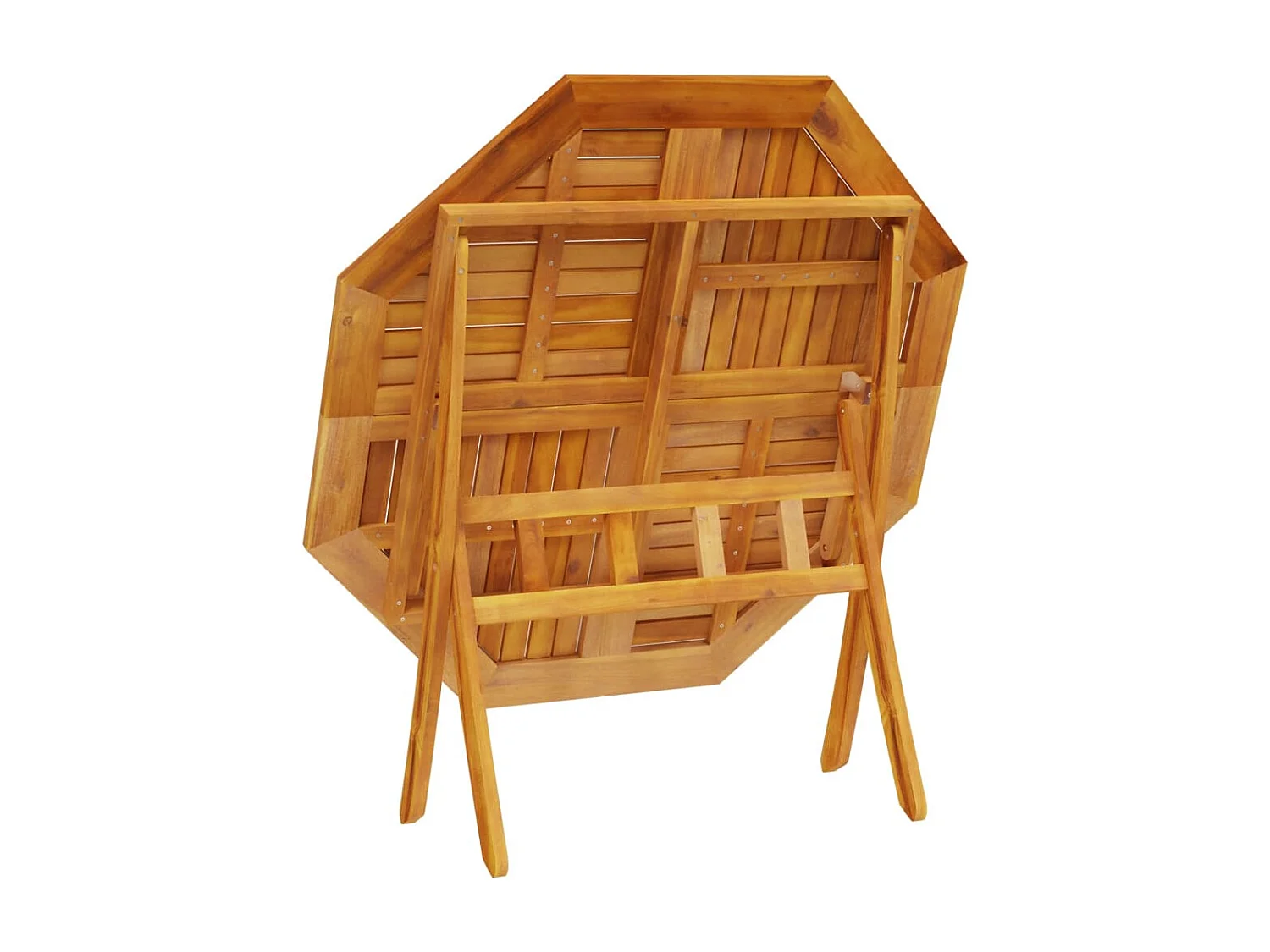 Table pliable de jardin Ø110x75 cm bois d'acacia solide